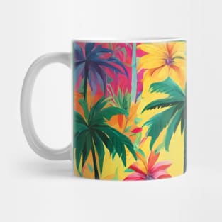 Palm Trees and Tropical Flowers Mug